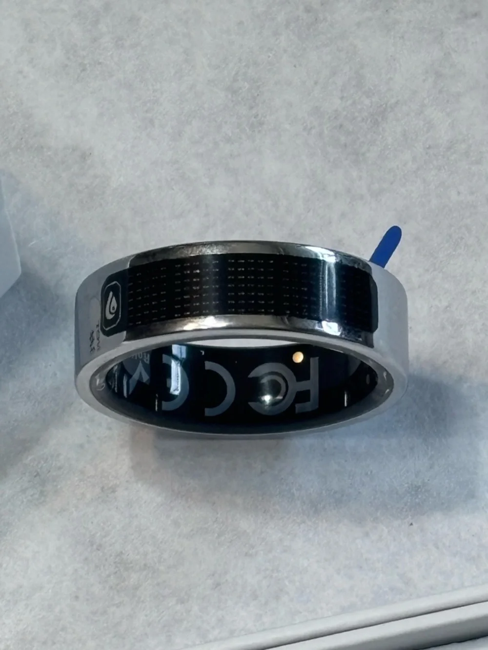 Men’s 0.88in/22.3mm Smart Ring - Silver Smart Wearable Ring